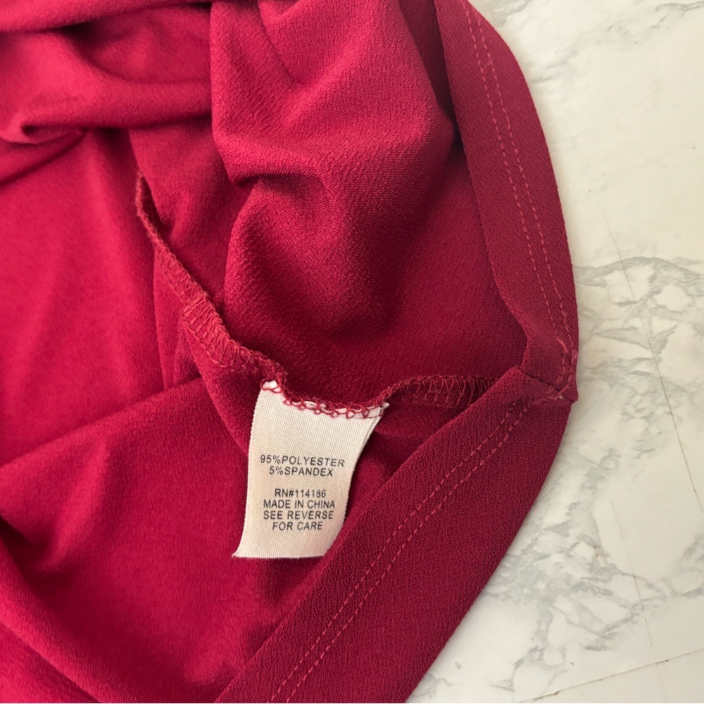 Women’s 89th & Madison Long Open Sleeve Top Plus Sz 2X Red Blouse Pullover​ - Picture 5 of 5